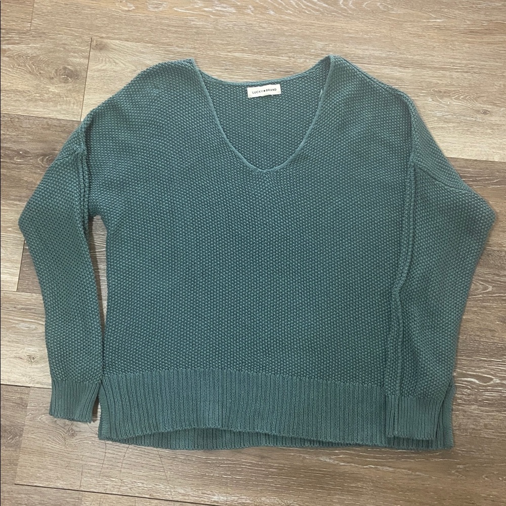 Lucky Brand Teal V-Neck Sweater